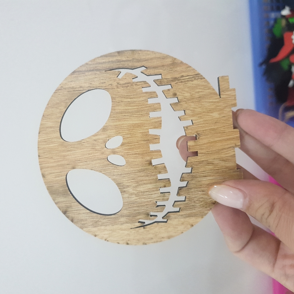 Spooky wooden smiley face plate for Halloween